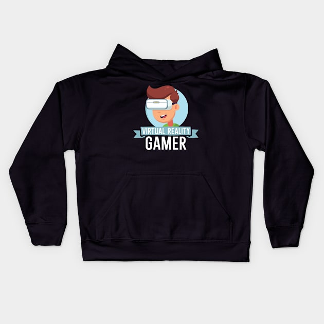 Virtual Reality Gamer Kids Hoodie by maxcode